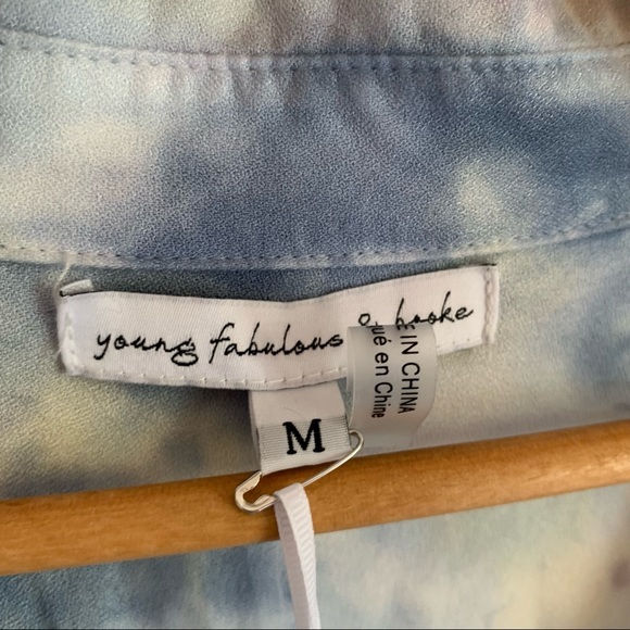 NWT YOUNG FABULOUS & BROKE tie dyed long sleeve boho top YFB NEW - Picture 3 of 11